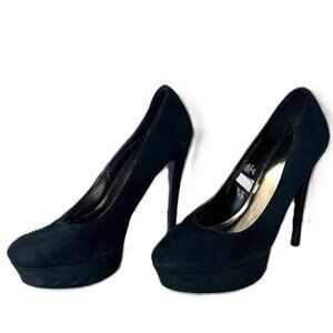 Black Suede Pumps 5inch Heel 1inch Platform Size 7 1/2 Xhilaration